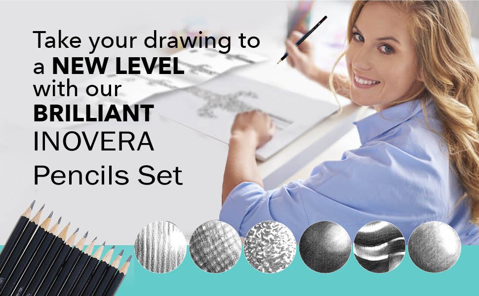 INOVERA-LABEL-12-Set-Professional-Drawing-Art-Sketch-Graphite-Pencils-With-Metal