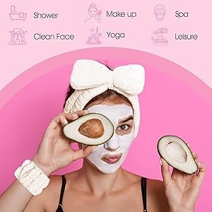 Judee-Women-3-Pcs-Headband-And-Wristband-Set-Microfiber-Wrist-Wrist-Wash-Bands-S
