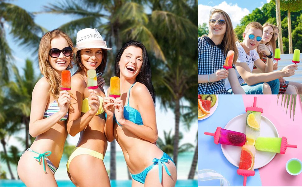 KARP-Set-of-6-Plastic-Reusable-Ice-Pop-Makers-Homemade-Popsicle-Frozen-Ice-Cream