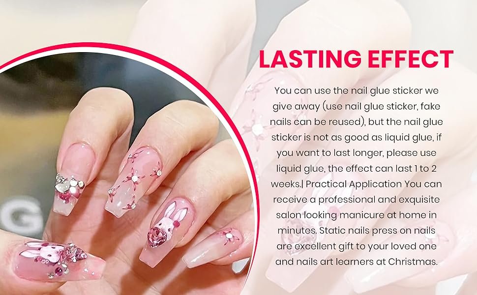 KRESHU-24Pcs-Metallic-Gradient-Long-Ballerina-Press-on-Nails-Pink-Rabbit-Style-F