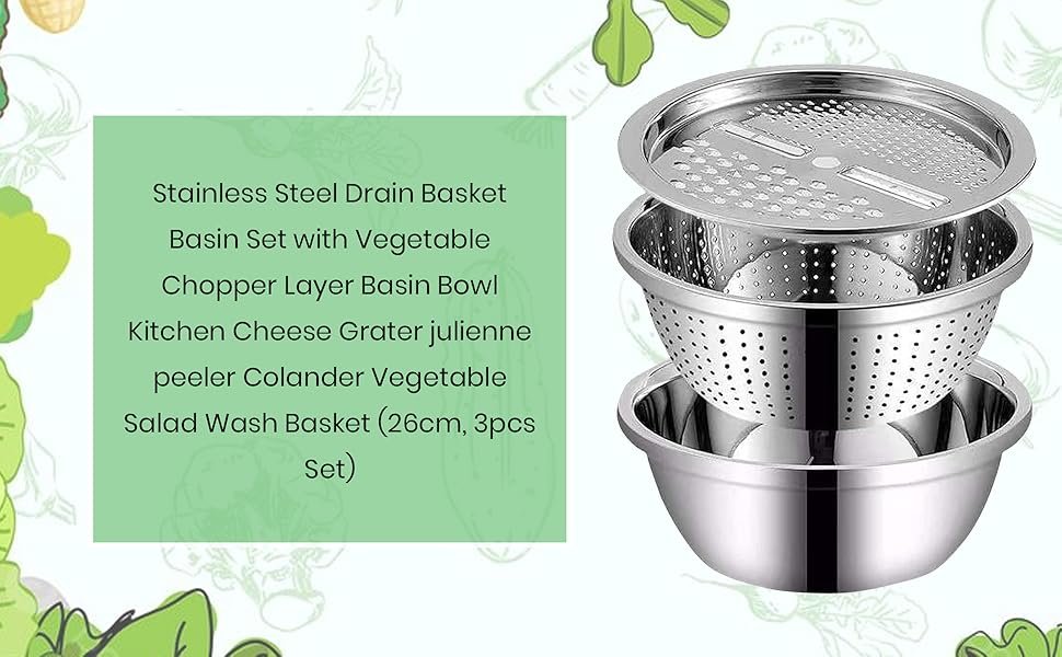 KRESHU-3-In-1-Multifunctional-Stainless-Steel-Drain-Basket-Basin-Set-with-Vegeta