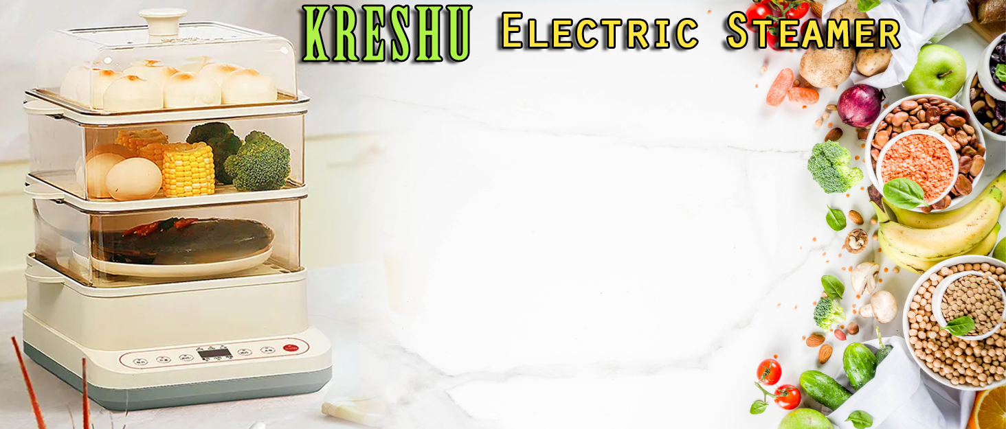 KRESHU24LElectricMultifunctionalSteamerThreeLayerHighCapcitywithAppointmentTimer