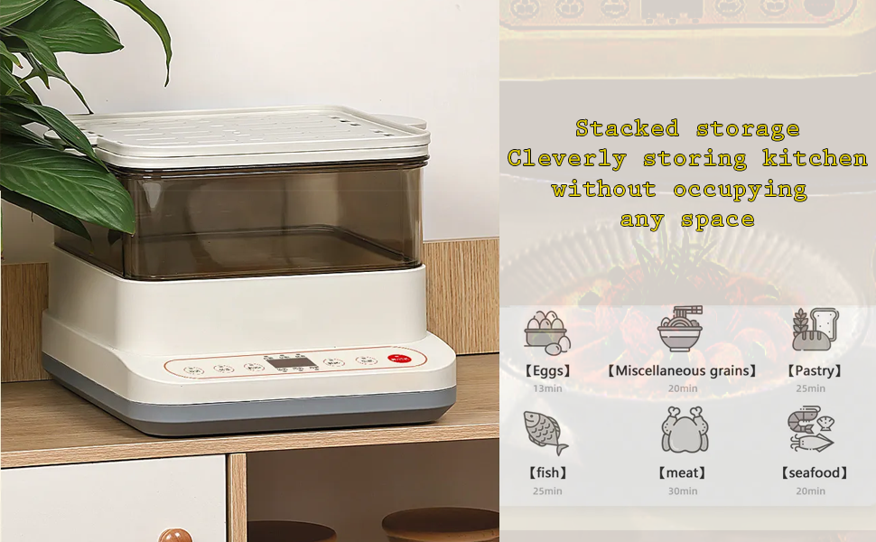 KRESHU24LElectricMultifunctionalSteamerThreeLayerHighCapcitywithAppointmentTimer