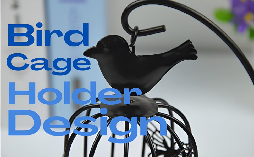 KRESHUBirdCageMetalLanternsBlackHangingHollowCandleStickCollectionRetroButterfly