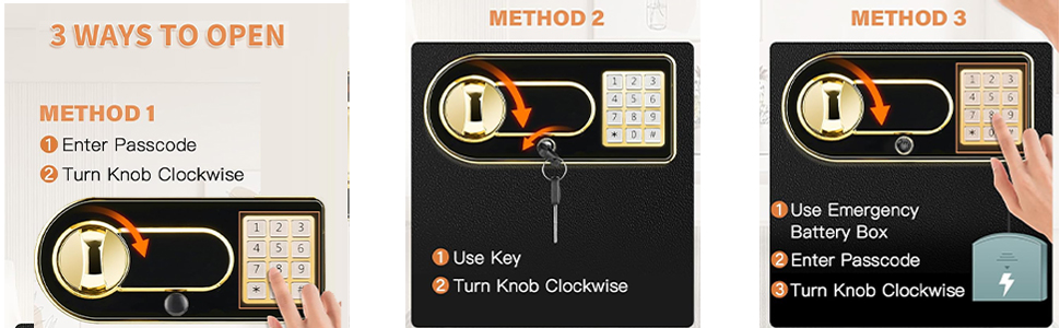 KRESHUFireproofHeavyDutyMoneySafeBoxwithDigitalNumericKeypadand2EmergencyKeysSec