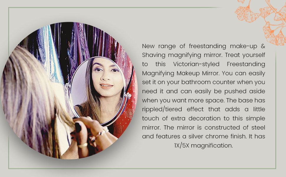 KRIVA-Makeup-Mirror-Dual-Sided-Magnification-1X-and-5X-Folding-Portable-Table-De