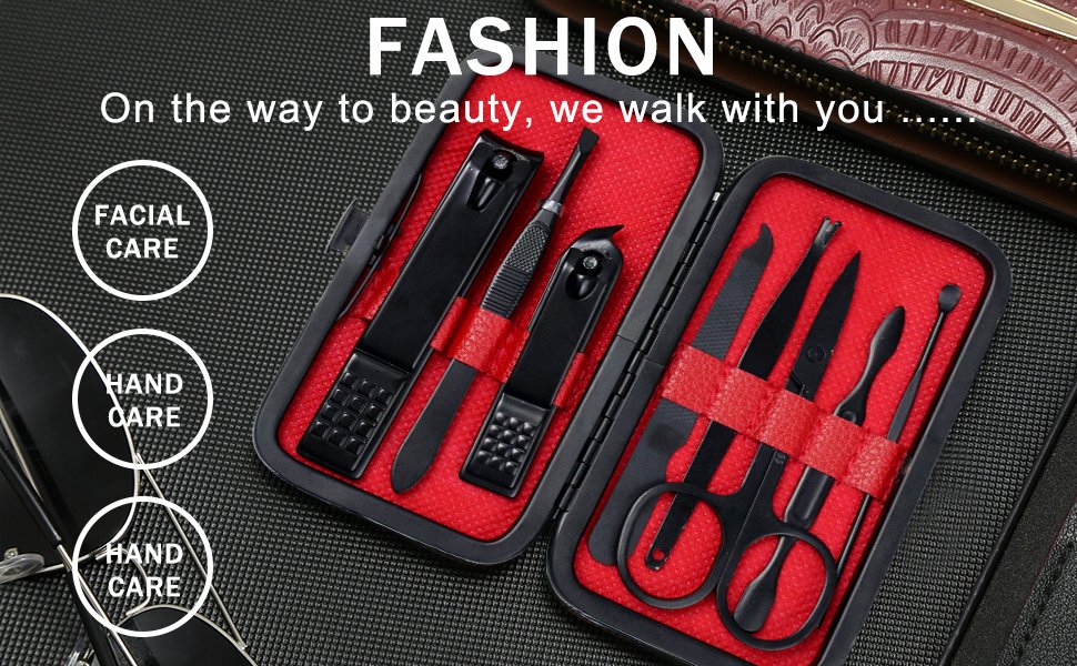 MATSON-7PCS-Manicure-Set-with-Case-Professional-Set-Nail-Clipper-Stainless-Steel