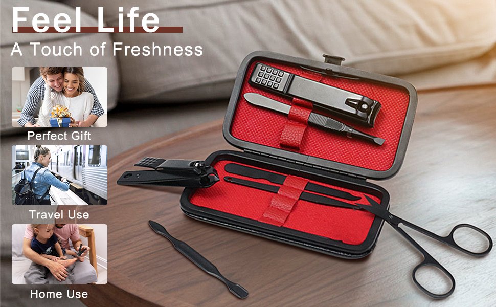 MATSON-7PCS-Manicure-Set-with-Case-Professional-Set-Nail-Clipper-Stainless-Steel