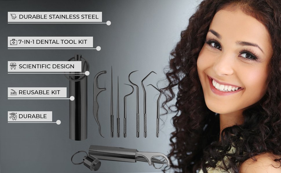 MAYCREATE-Dental-Tools-7-in-1-Stainless-Steel-Teeth-Cleaning-Tool-Kit-Stainless-