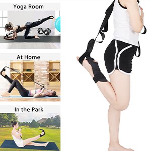 NAXUEYogaBeltStretchingyogastretchingbeltforexerciselegfootcalfstretcherstrapwit