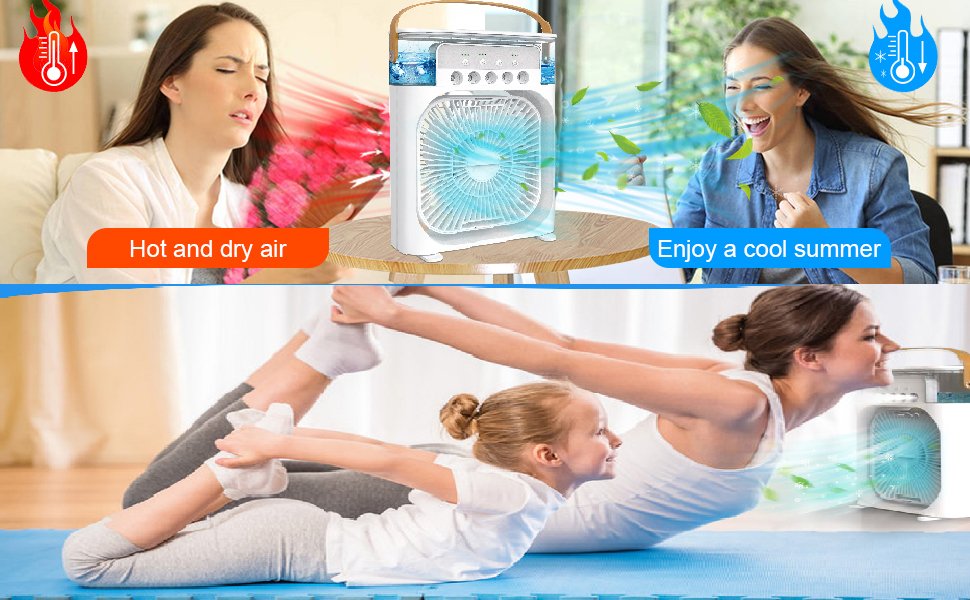One94StorePortableHumidifierAirCoolerMistFanMiniCoolerForHomeWith3SpeedModeWithW