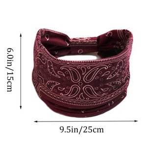 Proberos-2Pcs-Gym-Headbands-Bohemian-Headbands-for-Women-Men-Stretch-Wide-Hair-B