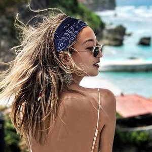 Proberos-2Pcs-Gym-Headbands-Bohemian-Headbands-for-Women-Men-Stretch-Wide-Hair-B