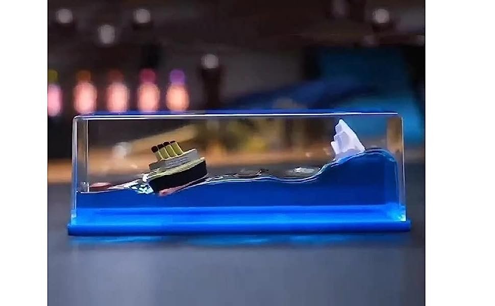 RevwdPlasticCarInteriorDashboardTitanicBlueShipDecorationCruiseShipLiquidIceberg