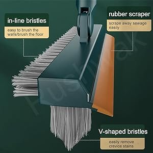 RushwakBathroomCleaningBrushwithWiperUpgraded3in1ToiletBrushBathroomBrushwithLon