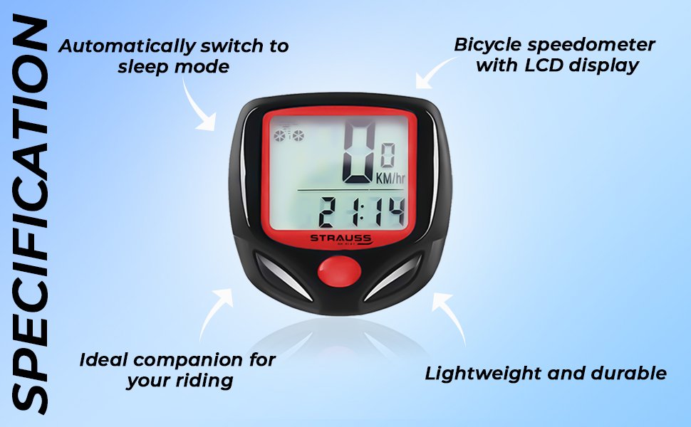 Strauss-Bicycle-Computer-Odometer-Speedometer-Waterproof-LCD-Display-Lightweight