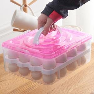 Supreme-Mall-Double-Layer-32-Eggs-Storage-Box-Multicolour-Plastic-Square-B07PSMS