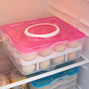 Supreme-Mall-Double-Layer-32-Eggs-Storage-Box-Multicolour-Plastic-Square-B07PSMS