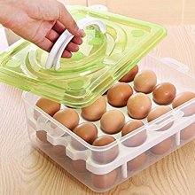 Supreme-Mall-Double-Layer-32-Eggs-Storage-Box-Multicolour-Plastic-Square-B07PSMS
