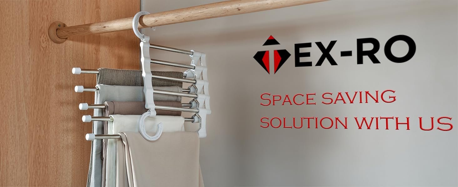 TEX-RO-Pack-of-2-5-in-1-Stainless-Steel-Foldable-Hangers-for-Clothes-Hanging-Mul
