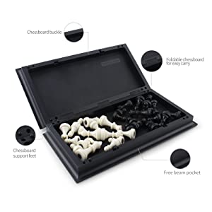 ToyTasticMagneticEducationalChessBoardSetwithFoldingChessBoard2PlyaersTravelToys