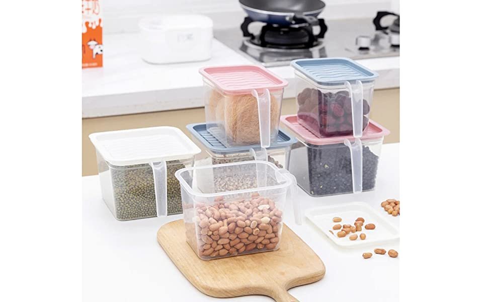 VDHJA-1100ml-Fridge-storage-containers-jar-Set-Plastic-Refrigerator-Box-with-Han