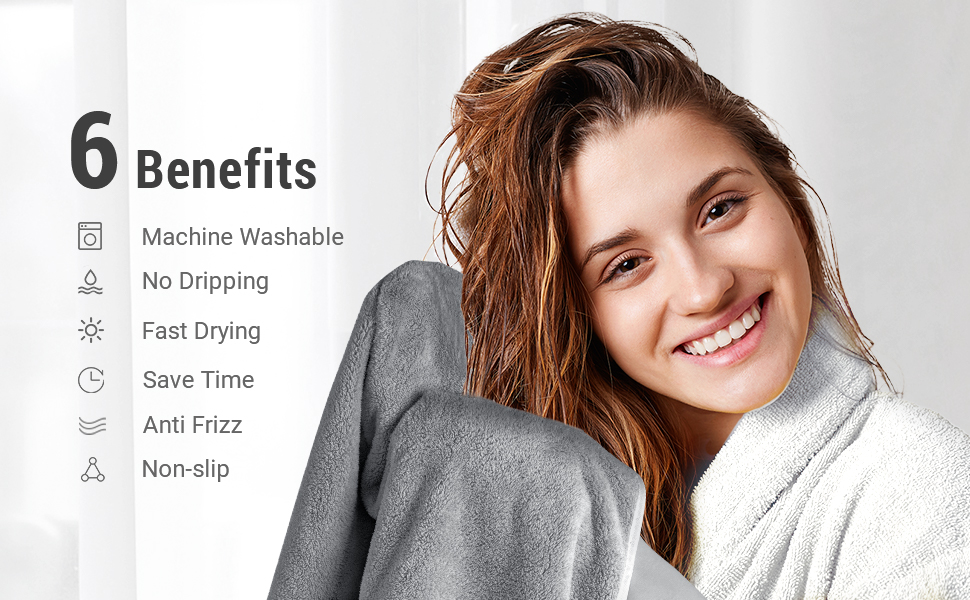 VDNSI2PCSMicrofiberHairWrapsMagicFastDryTowelDryingBathTwistHatSpaSoftCapHairTow