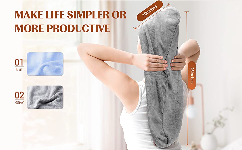 VDNSI2PCSMicrofiberHairWrapsMagicFastDryTowelDryingBathTwistHatSpaSoftCapHairTow