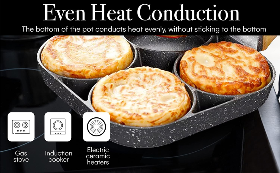 VDNSI4HoleNonStickEggFryingpanMulti-PurposeFryingpanforOmeletuttapamidliBurgerPo