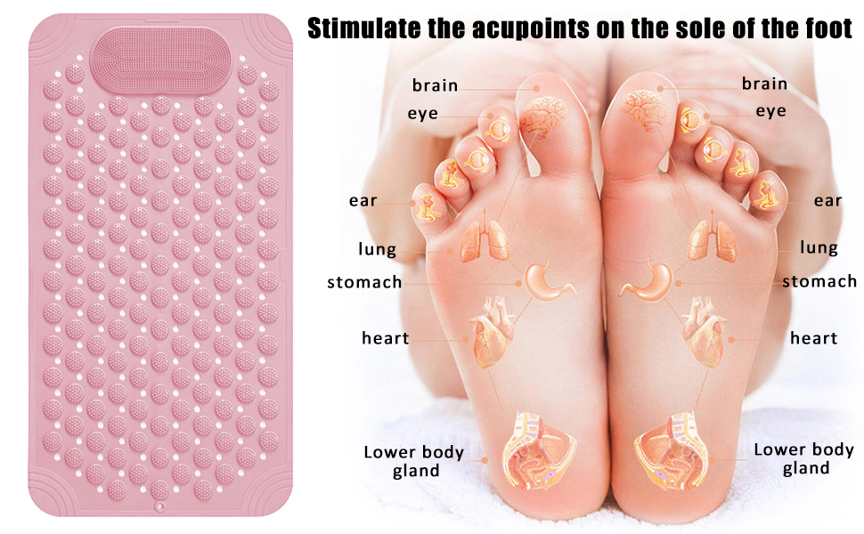 VDNSIAntiSkidBathmatwithFootScrubberforBathRoomShowermatwithSuctionCupsDrainHole