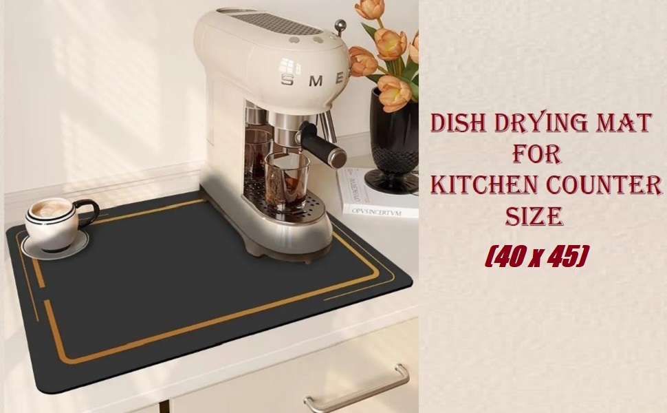 VDNSIDishDryingmatforKitchenNonSlipRubberBackedKitchenUtensilsWaterAbsorbentmatD