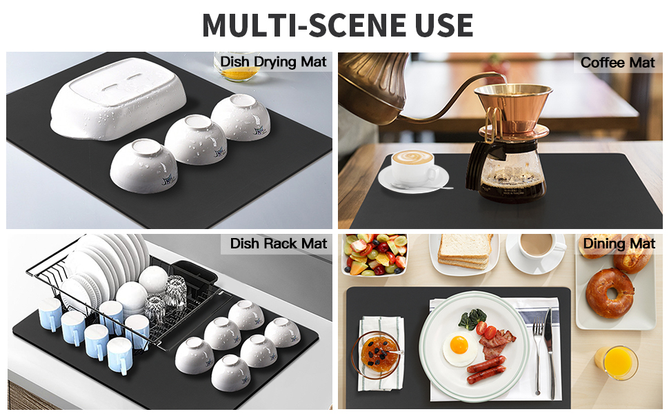 VDNSIDishDryingmatforKitchenNonSlipRubberBackedKitchenUtensilsWaterAbsorbentmatD