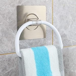 VDNSIMagicStickerSelfAdhesiveRoundShapeTowelNapkinHangerStandRodforBathroomKitch