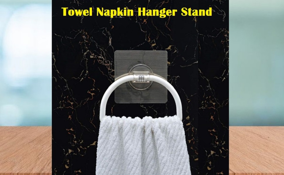 VDNSIMagicStickerSelfAdhesiveRoundShapeTowelNapkinHangerStandRodforBathroomKitch