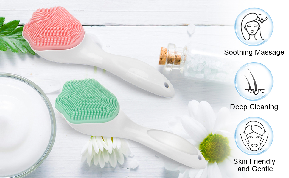 VDNSISiliconeFaceCleansingBrushforExfoliatingMassageManualFaceScrubberExfoliatin