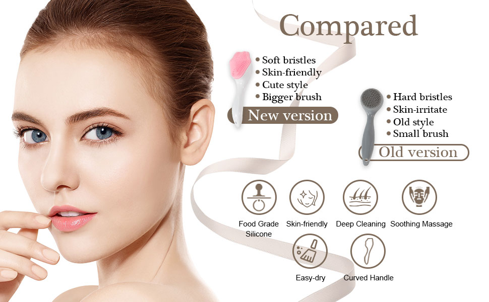 VDNSISiliconeFaceCleansingBrushforExfoliatingMassageManualFaceScrubberExfoliatin