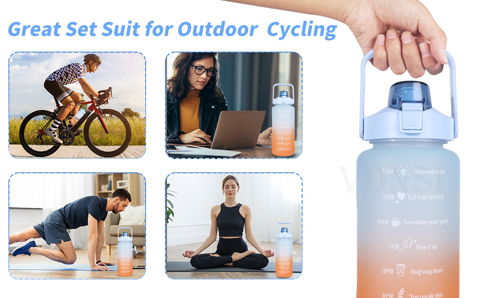 VDNSISipperWaterBottle2LiterwithMotivationalTimeMarkerWaterbottleforofficeWaterb