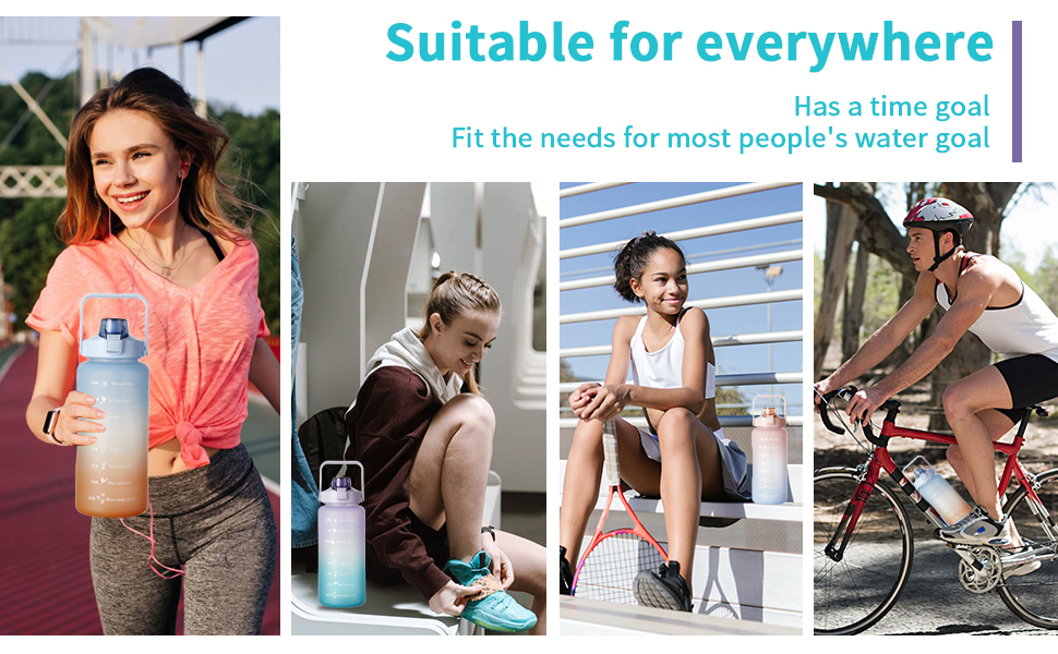 VDNSISipperWaterBottle2LiterwithMotivationalTimeMarkerWaterbottleforofficeWaterb