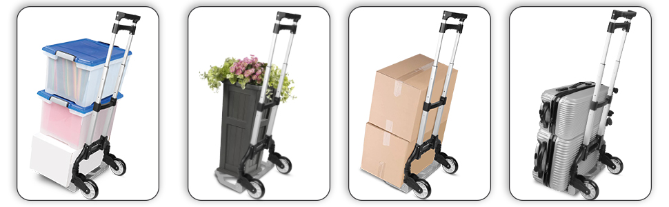 VDNSIStainlessSteelFoldableCollapsibleTravellingShoppingLuggageManualTrolleyCart