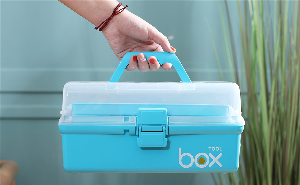 VDNSIThree-LayerMultipurposeToolsStorageBoxOrganizerPlasticStorageBoxPortableHan