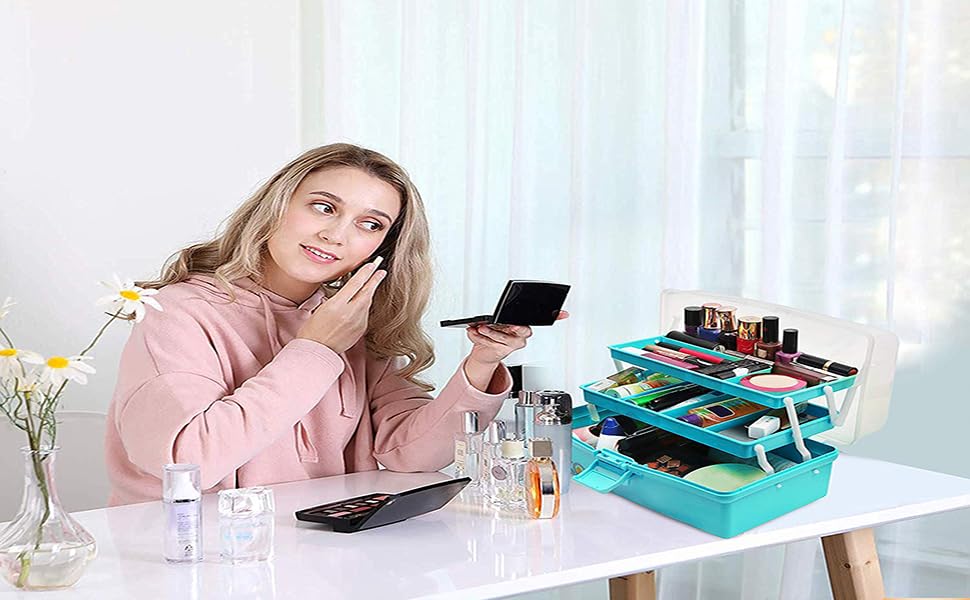 VDNSIThree-LayerMultipurposeToolsStorageBoxOrganizerPlasticStorageBoxPortableHan