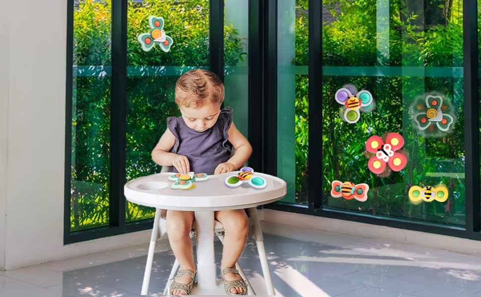 WembleyBabyBathToys3PCSSpinnerToyforBabySpinnersforBabyToddlersBoysGirlsWaterpro