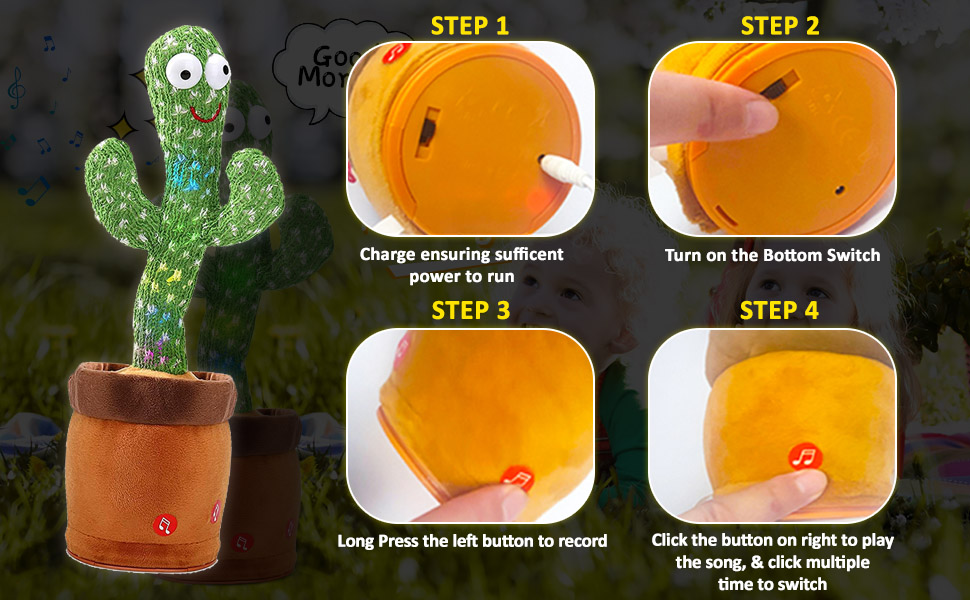 WembleyToysTalkingCactusForKidsDancingCactusToysCanSingWriggleSingingRecordingRe