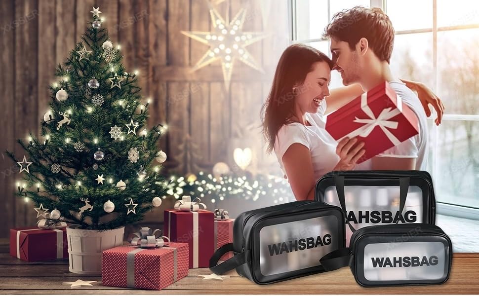 XXSSIERWashBagClearMakeupPouchSetCosmeticOrganizerBagforWomenandGirlsTravelWater