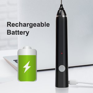 ZuvexaUSBRechargeableElectricFoamMaker-HandheldMilkWandMixerFrotherforHotMilkHan
